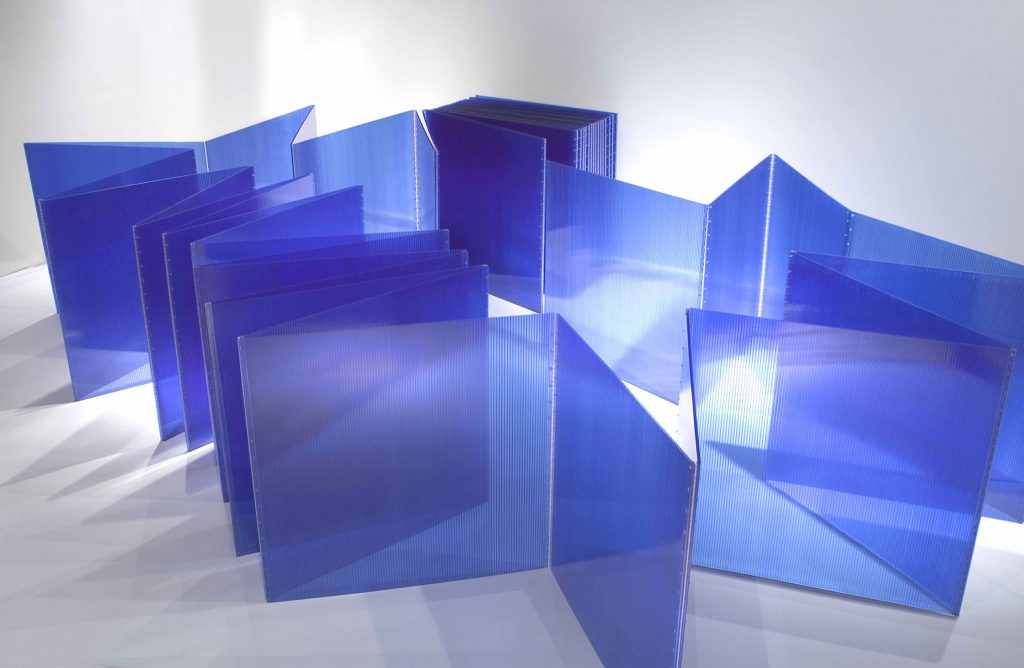 Marta Chilindrón, Cubo azul 48 (Blue Cube 48), 2006. Twin wall Polycarbonate. Gift of Nicholas Pardon. Image courtesy of Nicholas Pardon. Marta Chilindrón, Cubo azul 48 (Blue Cube 48), 2006. Twin wall Polycarbonate. Gift of Nicholas Pardon. Image courtesy of Nicholas Pardon. Marta Chilindrón, Cubo azul 48 (Blue Cube 48), 2006. Twin wall Polycarbonate. Gift of Nicholas Pardon. Image courtesy of Nicholas Pardon.