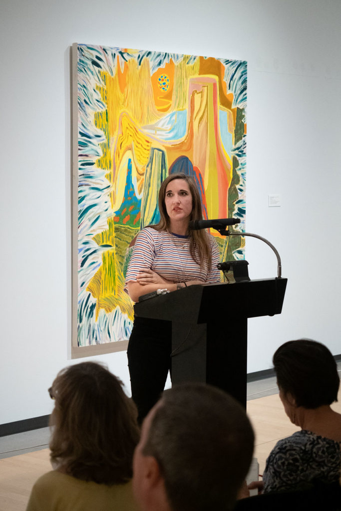 Shara Hughes gives a talk to Museum docents.