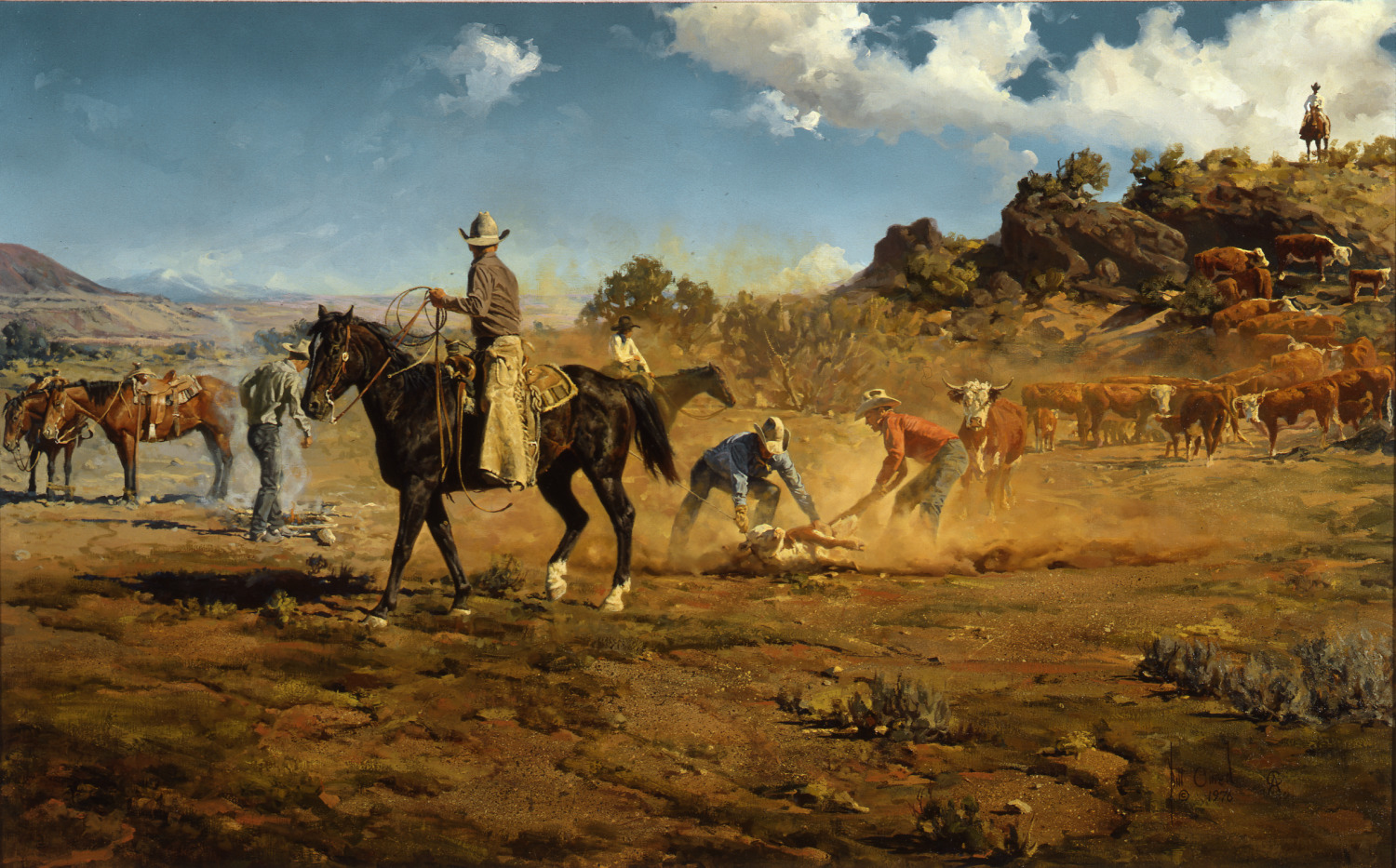 Bill Owen, The Working Cowboy (El vaquero trabajando), 1976. Oil on canvas. Given in memory of Dean Stanley by friends and family.